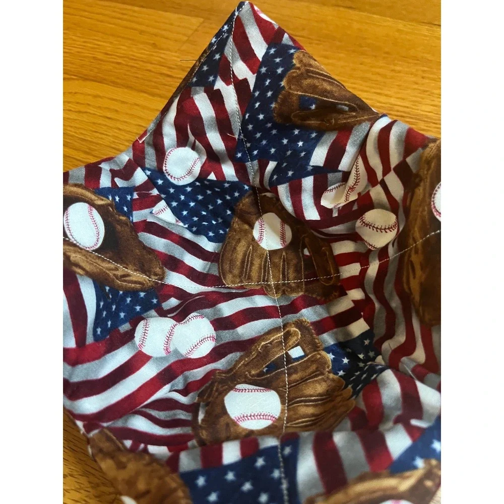 Handmade Bowl Cozy American Flag Baseball Microwave Safe Heat Resistant
